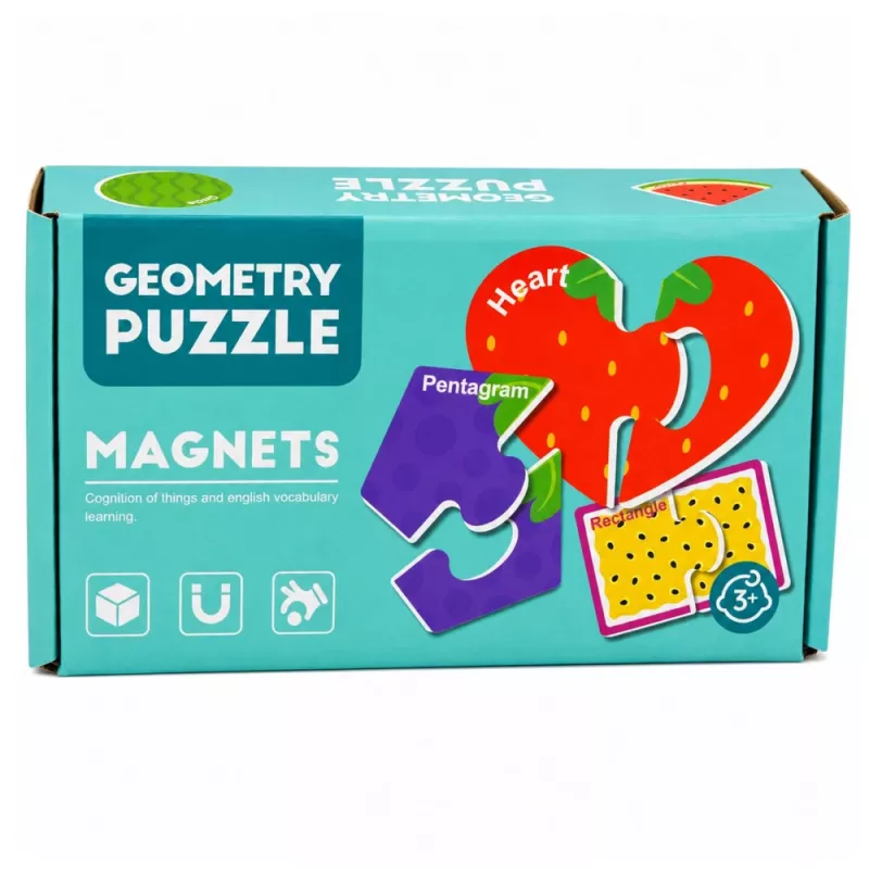 LEAN TOYS Magnetinė dėlionė Mokomės vaisius 30 dalių – Mokomieji vaisių magnetai lentoms, magnetinėms lentoms ir šaldytuvams