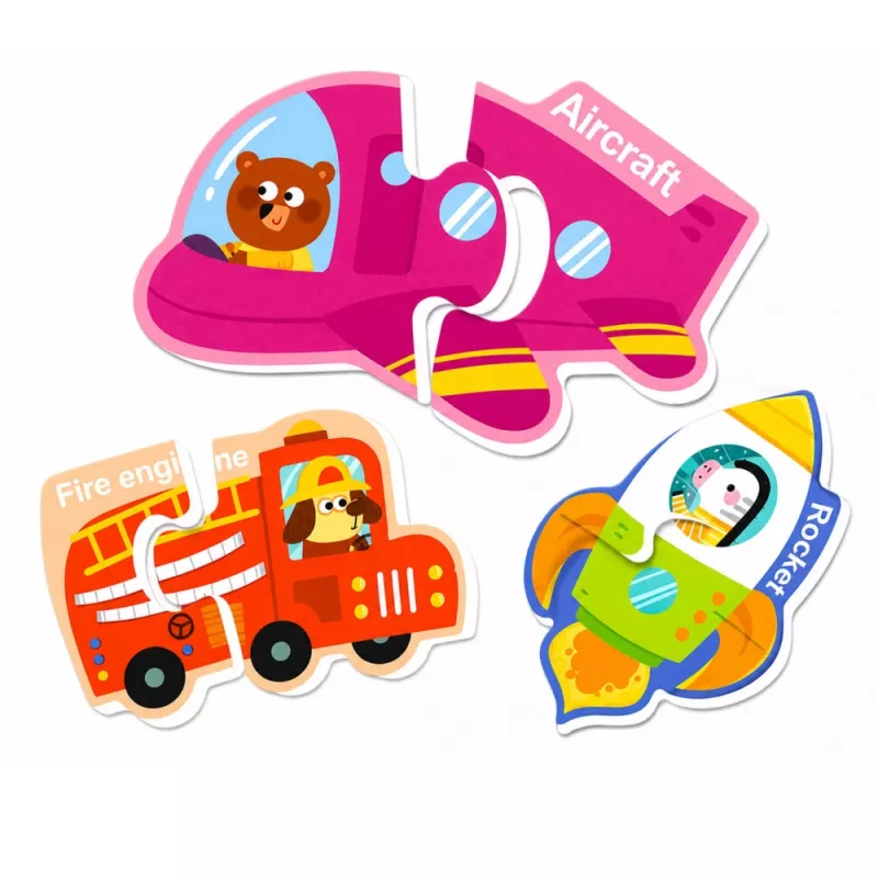 LEAN TOYS Magnetinė dėlionė Transporto priemonės Mokymosi rinkinys 30 vnt.