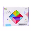 LEAN TOYS Magnetiniai tangramo blokeliai spalvinga dėlionė su lipdukais 9 vnt.