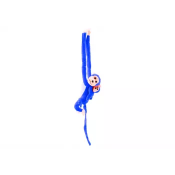 LEAN TOYS Mascot Plush Monkey with Baby, Blue 90 cm