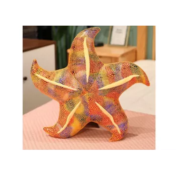 LEAN TOYS Mascot Plush Starfish Yellow Pillow 20 cm