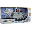 LEAN TOYS Karinis rinkinys Karinis laivas Mūšio armijos patrankos Šviesos garsai