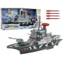 LEAN TOYS Karinis rinkinys Karinis laivas Mūšio armijos patrankos Šviesos garsai