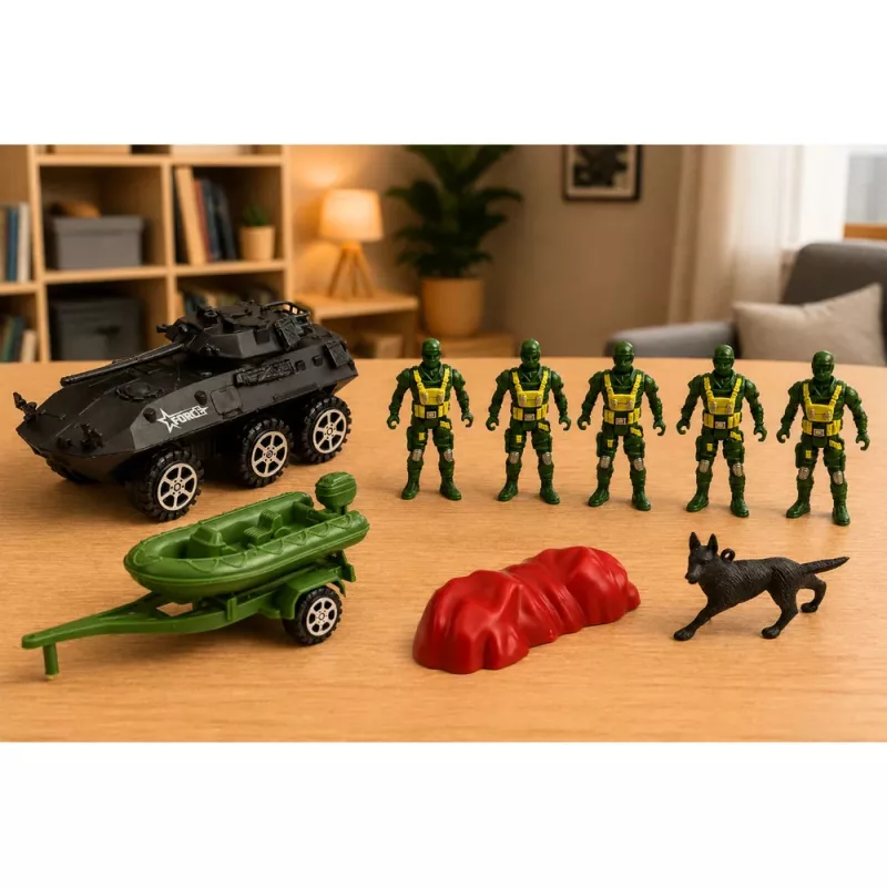LEAN TOYS Karinis rinkinys Kariai Šarvuotasis transporteris 14 vnt.
