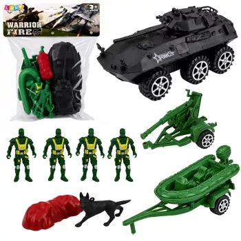 LEAN TOYS Karinis rinkinys Kariai Šarvuotasis transporteris 14 vnt.