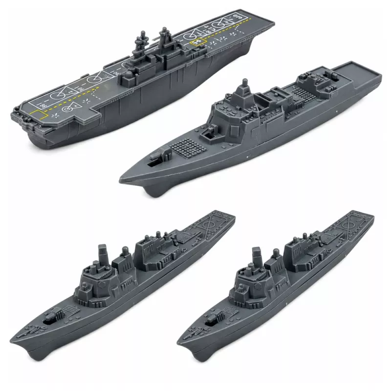 LEAN TOYS karinis rinkinys su kareiviais, transporto priemonėmis, laivais, naikintuvais ir baze - 54 vnt.