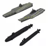 LEAN TOYS karinis rinkinys su kareiviais, transporto priemonėmis, laivais, naikintuvais ir baze - 54 vnt.