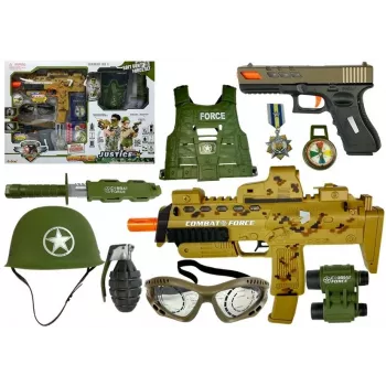LEAN TOYS Karinis žaislų rinkinys su minkštųjų kulkų pistoletais MP7
