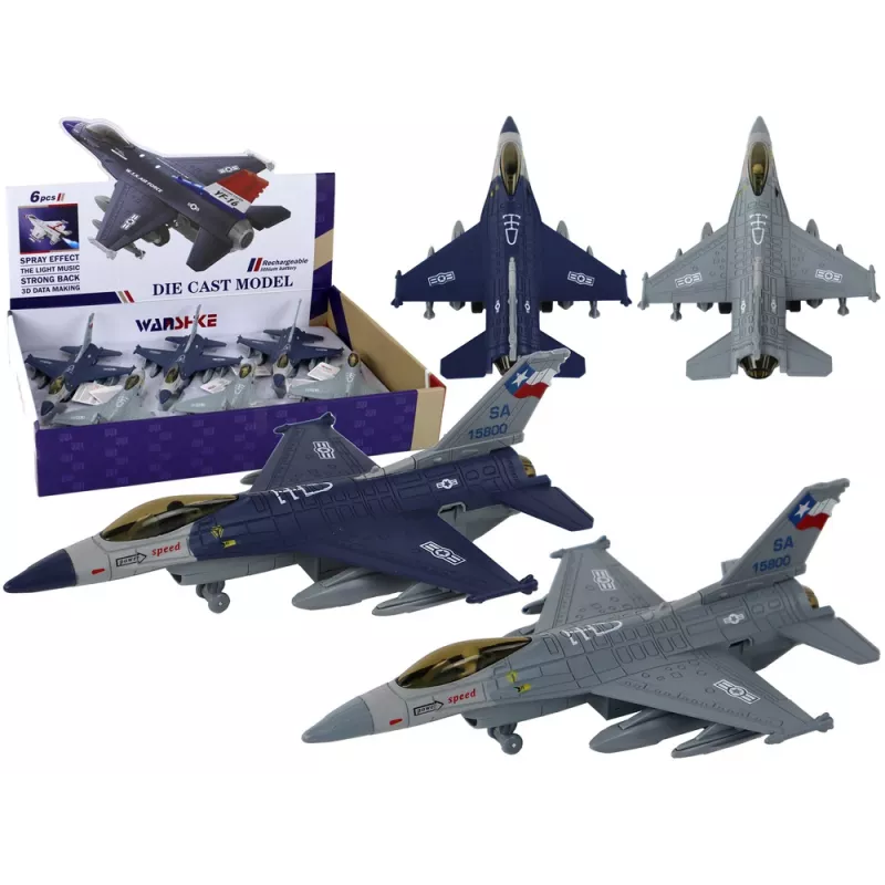 LEAN TOYS Model of a Friction Driven Airplane, Navy Blue or Gray