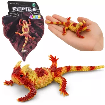 LEAN TOYS Moloch the Terrible guminė figūrėlė, tampri, realistiškas roplys, 14 cm