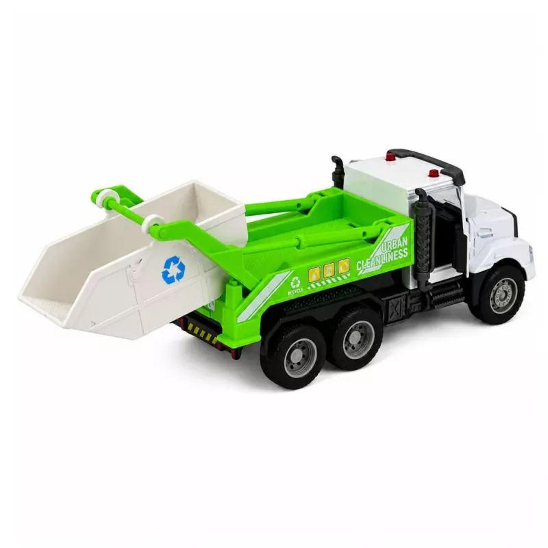 LEAN TOYS komunalinė transporto priemonė su metaline kabina, atidaromomis durimis, šviesomis ir garsais 1:46
