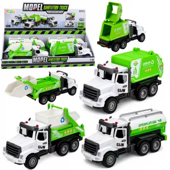 LEAN TOYS komunalinė transporto priemonė su metaline kabina, atidaromomis durimis, šviesomis ir garsais 1:46