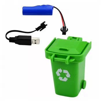 LEAN TOYS komunalinės transporto priemonės nuotoliniu būdu valdomas šiukšliavežis RC konteineris šiukšliadėžė žibintai 1:14