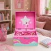 LEAN TOYS Muzikinė dėžutė papuošalams Sukamas vienaragis Rožinė