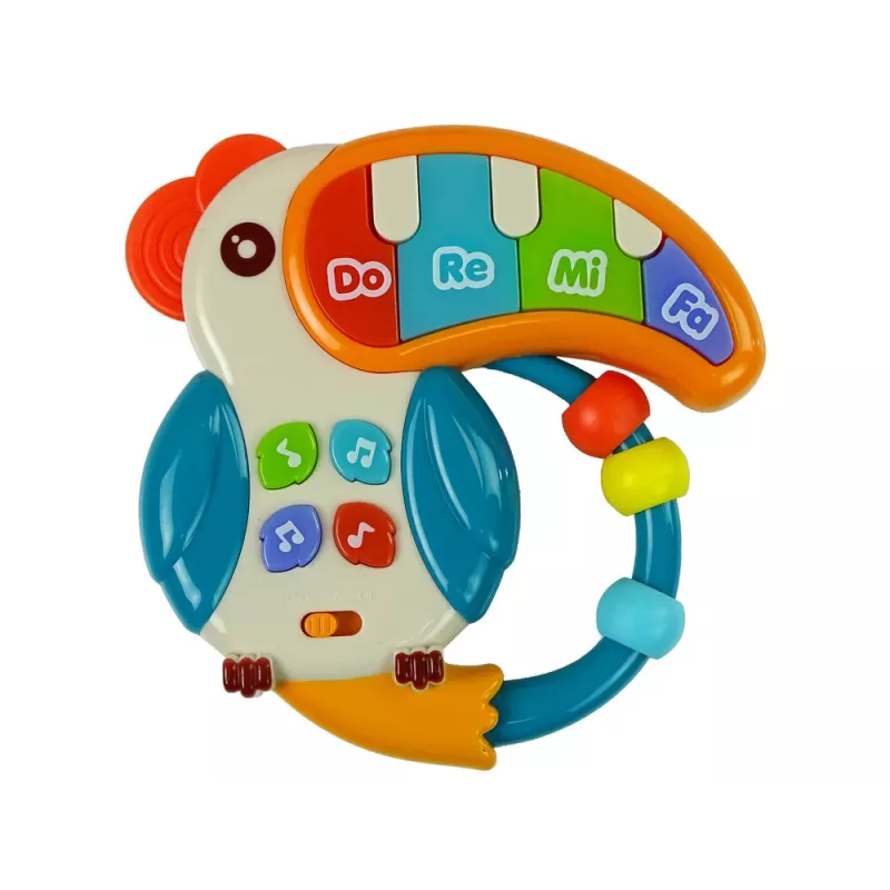 LEAN TOYS Muzikinis Pianinas su Papūgos Garsais, Švieselėmis ir Karoliukais