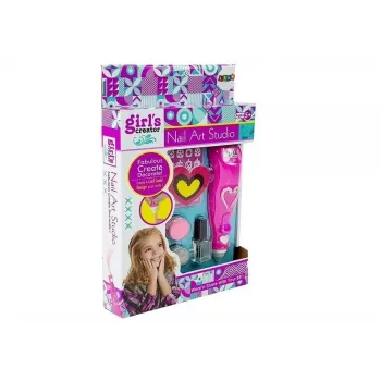 LEAN TOYS Nagų dažymo rinkinys su dozatoriumi ir blizgučių laku