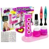LEAN TOYS Nagų dažymo rinkinys su blizgučių dozatoriumi ir spalvotais lipdukais