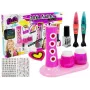 LEAN TOYS Nagų dažymo rinkinys su blizgučių dozatoriumi ir spalvotais lipdukais