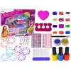 LEAN TOYS Nagų dažymo rinkinys: nagų lakai, lipdukai, šablonai, blizgučiai