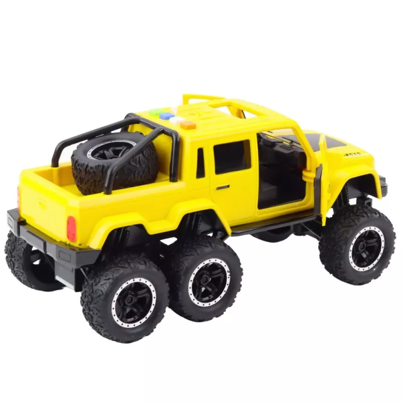 LEAN TOYS Visureigis automobilis su inercine pavara, šviesomis ir garsais, geltonas, 6x6, 1:16