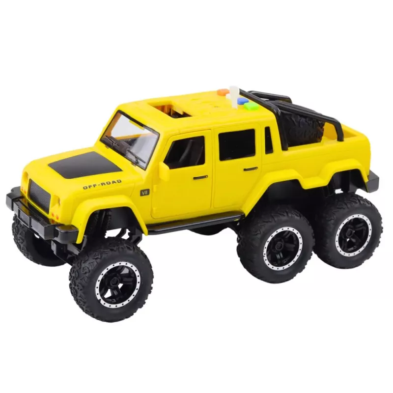 LEAN TOYS Visureigis automobilis su inercine pavara, šviesomis ir garsais, geltonas, 6x6, 1:16