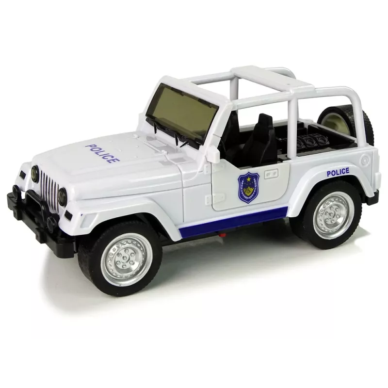 LEAN TOYS Visureigis Policijos Automobilis Baltas