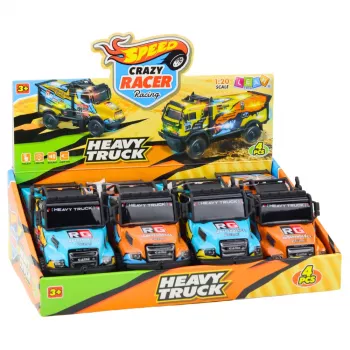 LEAN TOYS Visureigis RC sunkvežimis 1:16 mastelio oranžinis mėlynas su šviesomis ir garsais