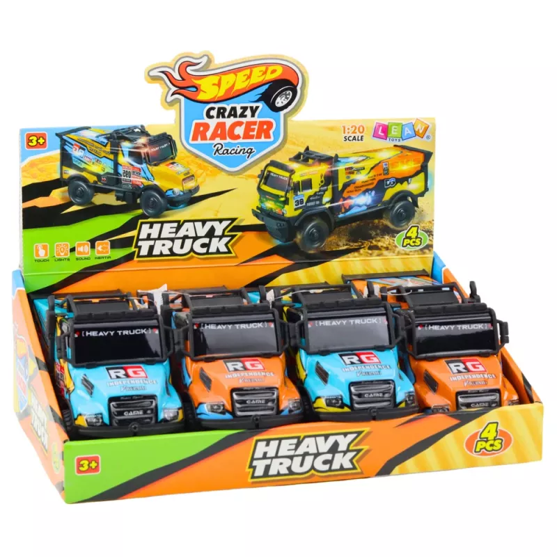 LEAN TOYS Visureigis RC sunkvežimis 1:16 mastelio oranžinis mėlynas su šviesomis ir garsais