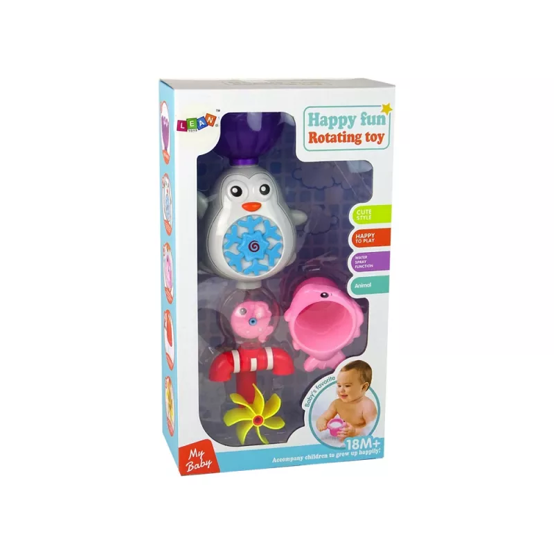 LEAN TOYS Pingvino vonios žaislas vaikams