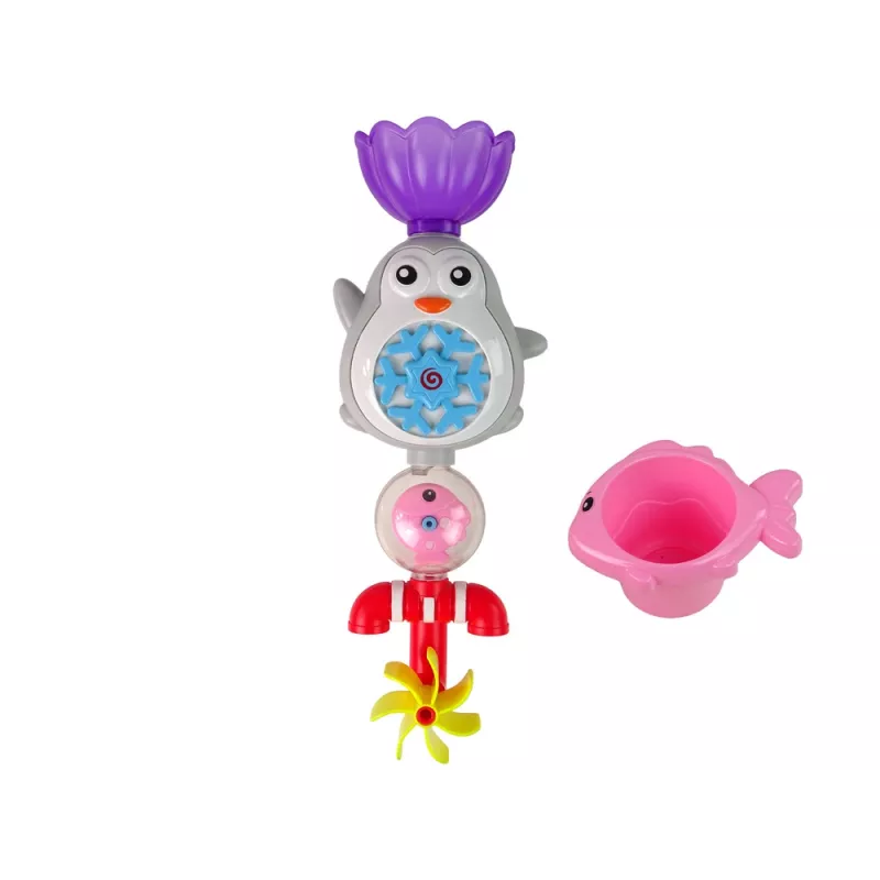 LEAN TOYS Pingvino vonios žaislas vaikams