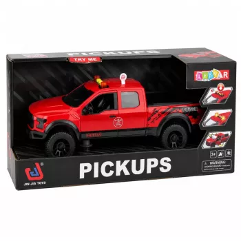 LEAN TOYS Pickup Truck 1:12 RC su atsidarančiomis durimis, galiniais žibintais, garsais – raudonas