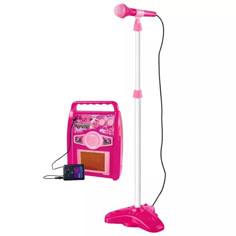 LEAN TOYS Rožinė elektrinė gitara su mikrofonu ir stiprintuvu