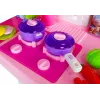 LEAN TOYS Pink Kitchen su vandens puodais, bakalėjos prekėmis ir garsu
