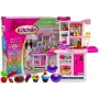 LEAN TOYS Pink Kitchen su vandens puodais, bakalėjos prekėmis ir garsu