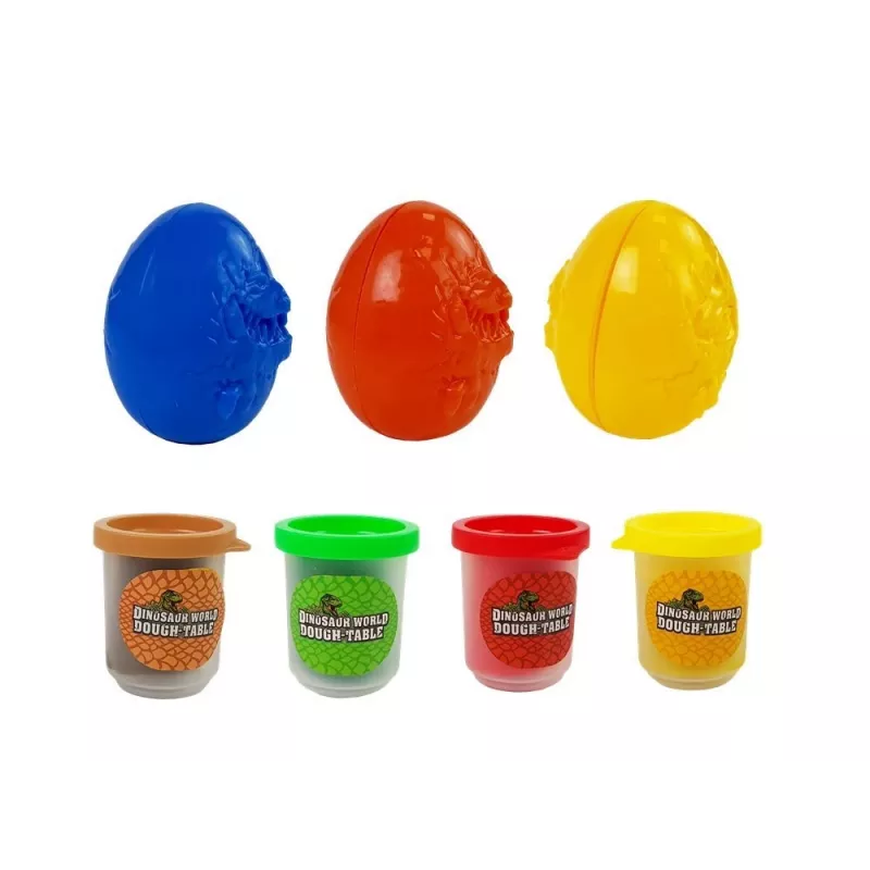 LEAN TOYS Play Dough Dinozaurų Kiaušinių Formelės 12 Vnt 4 Spalvos