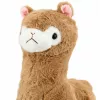 LEAN TOYS pliušinė alpaka minkštas žaislas minkštu kailiu smėlio spalvos 28 cm