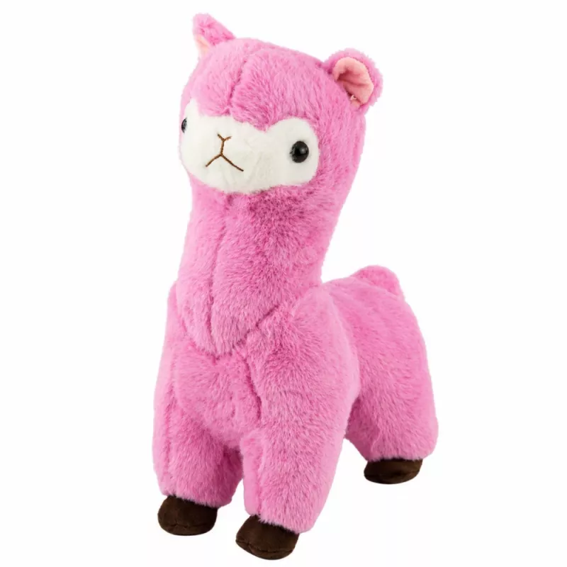 LEAN TOYS pliušinė alpaka lama pliušinis žaislas – itin minkštas mielas rožinis 28 cm