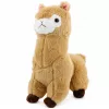 LEAN TOYS Pliušinė alpaka lama minkštas žaislas - kreminis, 28 cm, mielas pliušinis su itin minkštu kailiu