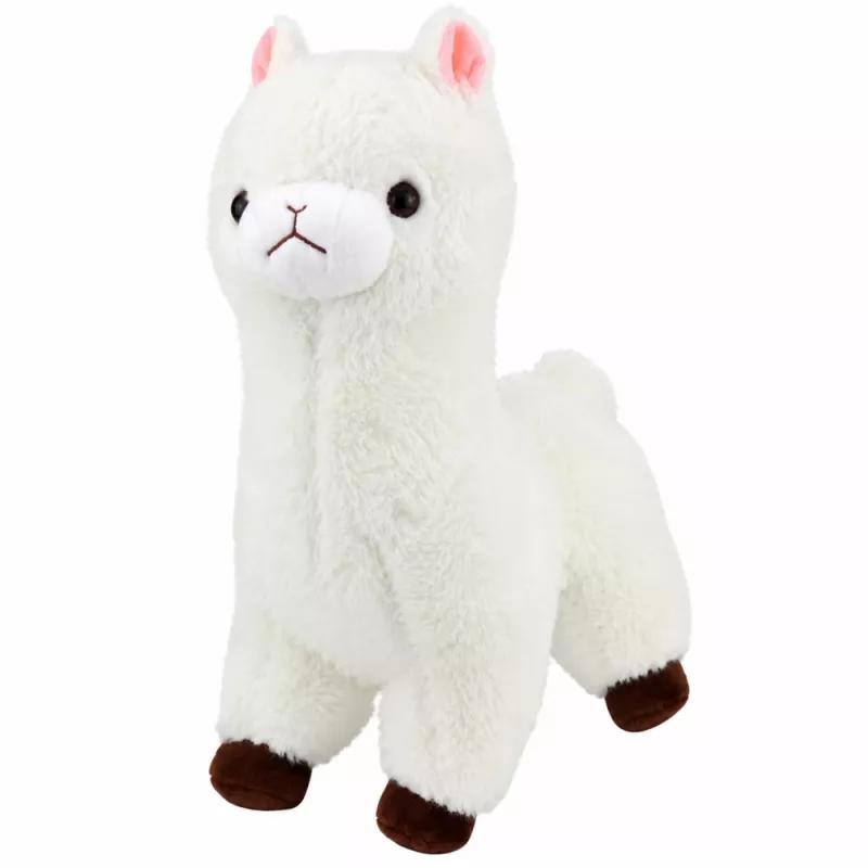 LEAN TOYS pliušinė alpaka minkštu baltu kailiu 28 cm