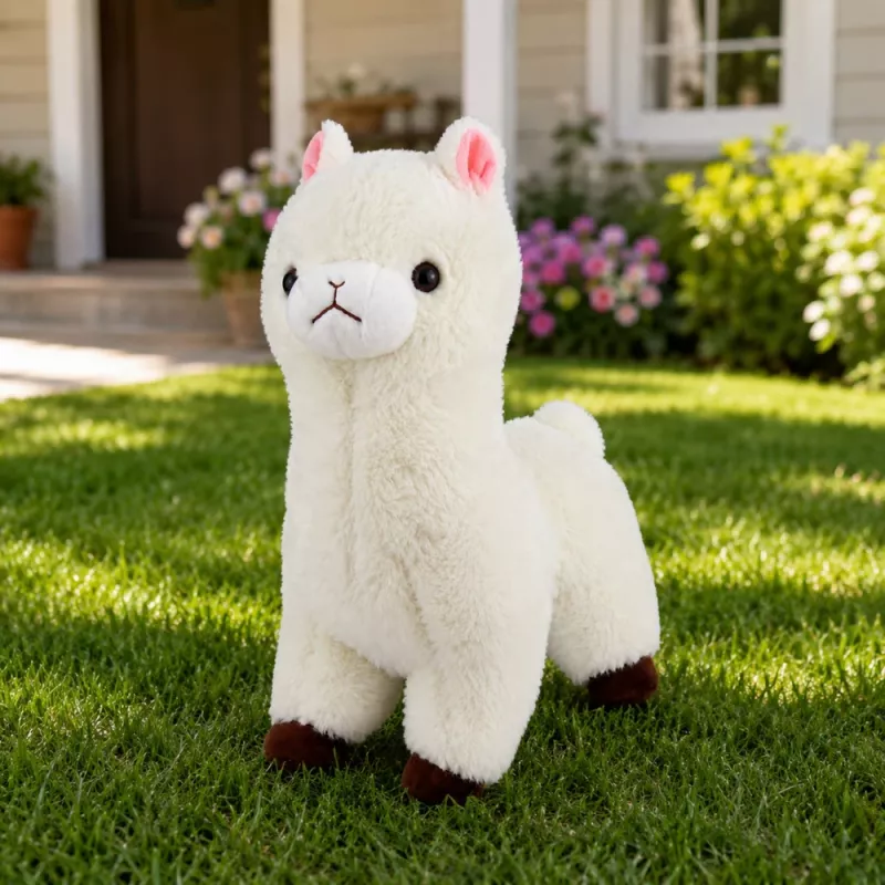 LEAN TOYS pliušinė alpaka minkštu baltu kailiu 28 cm