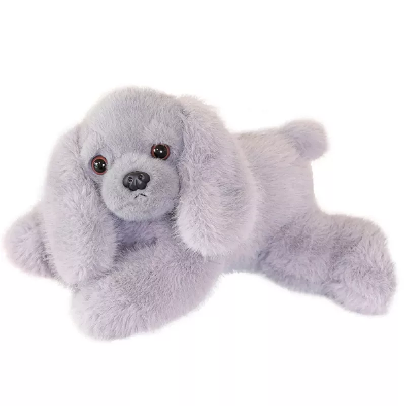 LEAN TOYS Pliušinis kokerspanielis su pasvertomis letenomis, pilkas, 30 cm