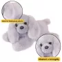 LEAN TOYS Pliušinis kokerspanielis su pasvertomis letenomis, pilkas, 30 cm