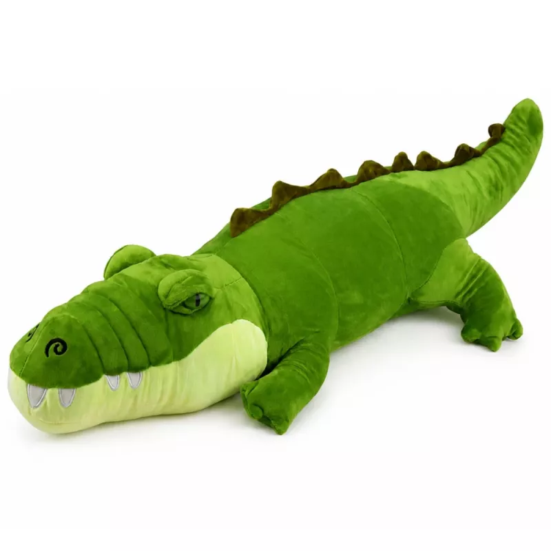 LEAN TOYS pliušinis krokodilas, talismanas, minkštas žaislas, realistiškas žalias 70cm