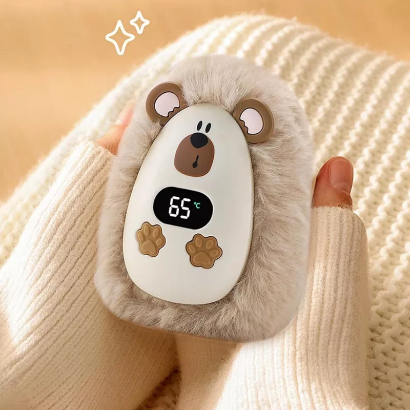 LEAN TOYS Plush Hedgehog Hand Warmer Rechargeable Beige 45°C / 55°C / 65°C