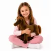 LEAN TOYS Pliušinis arkliukas Minkštas žaislas Tamsiai rudas 40cm x 37cm