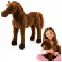 LEAN TOYS Pliušinis arkliukas Minkštas žaislas Tamsiai rudas 40cm x 37cm
