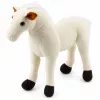 LEAN TOYS pliušinis arkliukas, talismanas, minkštas žaislas, baltas 40cm x 37cm