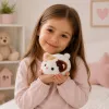 LEAN TOYS pliušinis kačiukas talismanas minkštas žaislas minkštas mažas baltas 16 cm