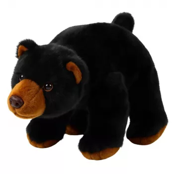 LEAN TOYS pliušinis talismanas minkštas žaislas juodasis lokys 28cm