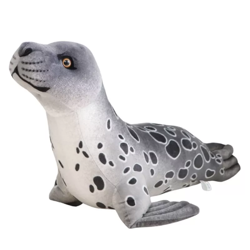 LEAN TOYS Pliušinis talismanas Minkštas žaislas Ruonis Pilkas 37cm